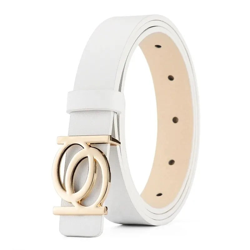 New Women's Belt Fashion Golden Buckle Belt
