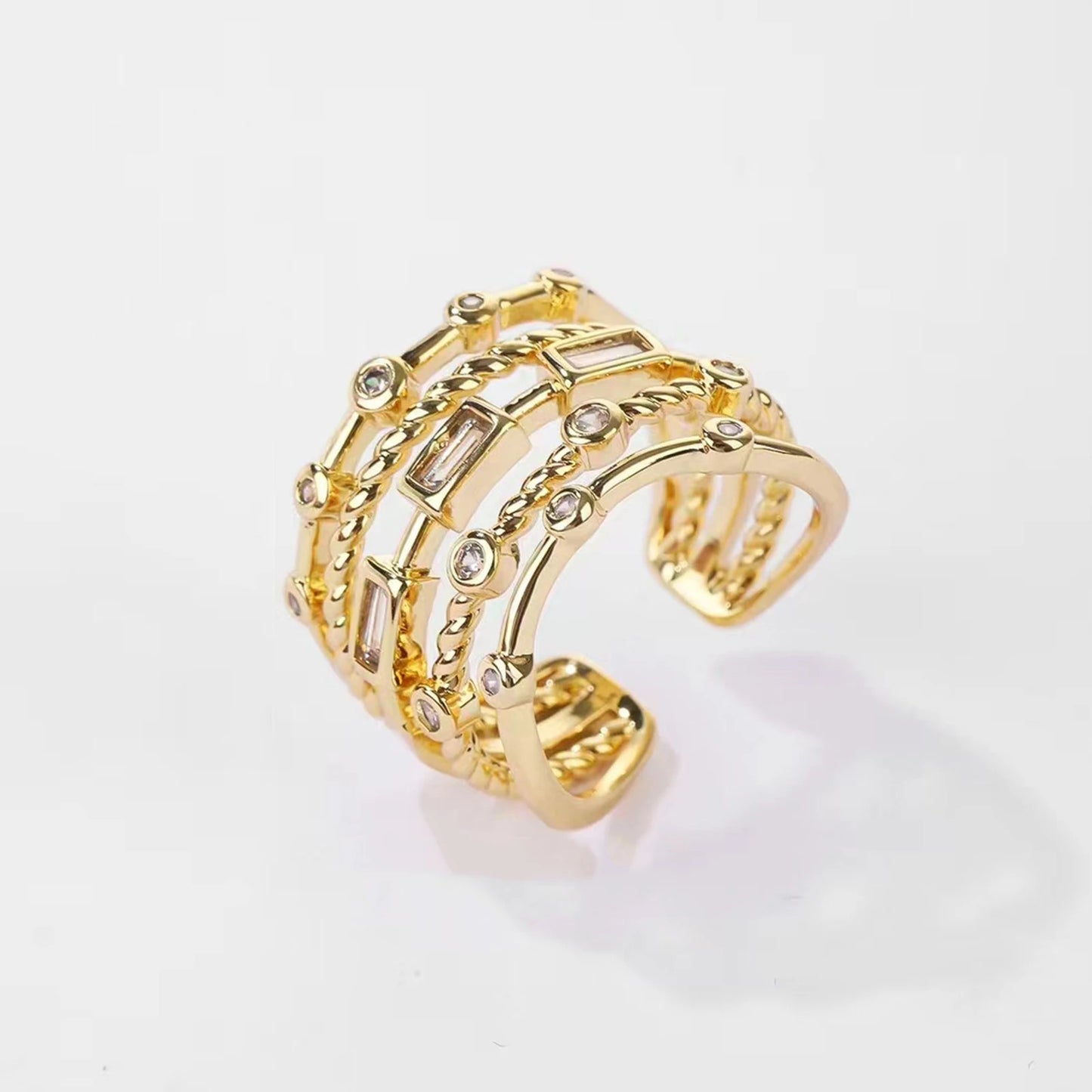 Nwe 18 K Gold Plated Sun Rings for Women
