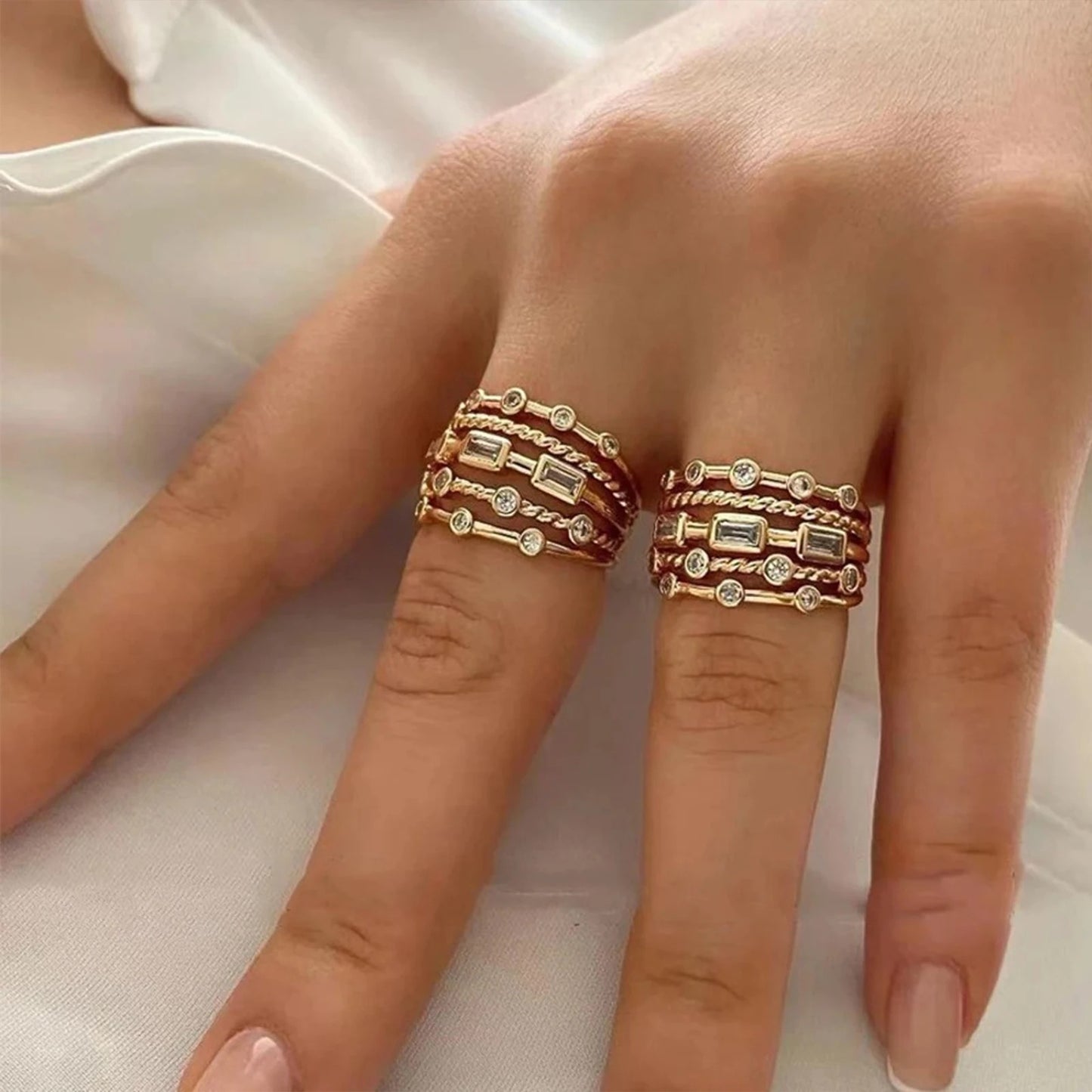 Nwe 18 K Gold Plated Sun Rings for Women