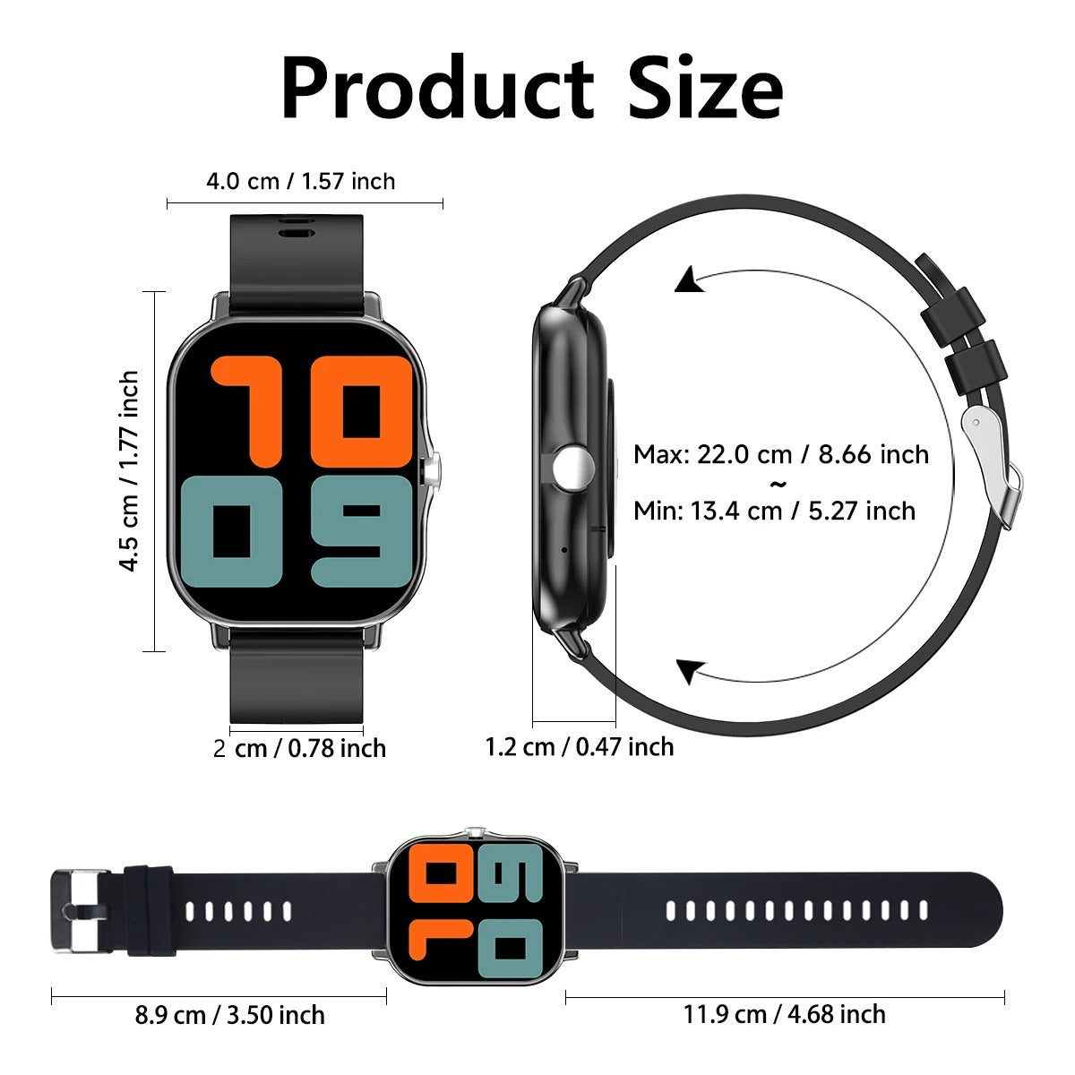 New Square Sport Smartwatch for Android/IOS Heart Rate/Sleep Monitor