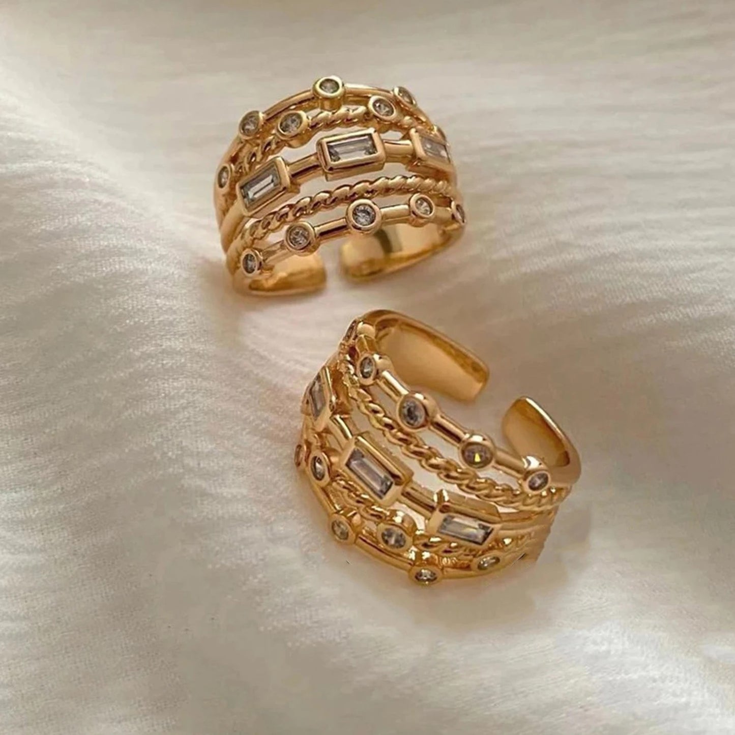 Nwe 18 K Gold Plated Sun Rings for Women